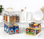 Vtopmart 4 Pack Clear Stackable Storage Bins with Lids, Large Plastic Containers with Handle for Pantry Organizer and Storage,Perfect for Kitchen,Fridge,Cabinet, Closet,Bathroom Organization