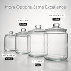Restaurantware Glass Storage Containers - 1 Count 6 Liter Airtight Kitchen Canisters - Pantry Jars With Lids For Food - Clear Crystal Glass