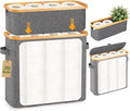 Livole 2-in-1 Toilet Paper Storage with Lid Toilet Paper Basket- 20 Regular Rolls or 15 Mega Rolls Extra Large Toilet Paper Organizer for Bathroom, Grey