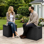 YITAHOME 31 Gallon Deck Boxes Set of 2, Lockable Outdoor Storage Bins for Patio Cushions, Garden Tools, Weather-Resistant Resin Storage Solution, Black