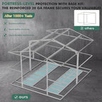 WACASA 10x12 FT Metal Shed with Base Frame Floor Kit | Heavy-Duty Military-Grade 20-Gauge Reinforced Frame with Powder Coating | 50 PSF Snow Load & 120 MPH Wind Rated | Skylight Tiny House Building