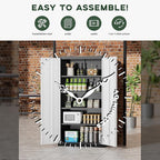 Greenvelly Metal Garage Storage Cabinet with Doors and Adjustable Shelves,72" Steel Lockable File Cabinet for Home Office,Garage,School(Black Grey,36" W x 18" D)