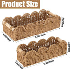 2 Pcs Toilet Paper Storage Basket, Beige Scalloped Edge Paper Rope Wicker Basket for Over Toilet Tank Top, Home Bathroom Bedroom Decor and Organization, Beige