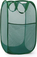 Durable Collapsible Laundry Baskets, Tear-resistant Pop Up Hamper for Laundry, Foldable Clothes Hamper with Reinforced Carry Handles Handy Pocket for Laundry Room, Bathroom, Dorm or Travel Emerald