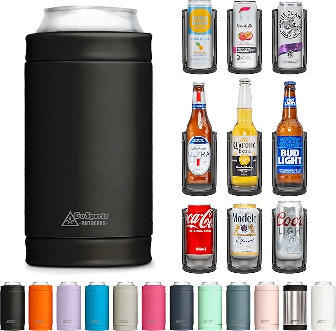 DUALIE 3 in 1 Insulated Can Cooler - 15+ Colors - Universal Size for 12 oz Cans, Slim Cans, and Bottles