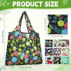 Paterr 50 Pack Reusable Foldable Grocery Bags 10 Patterns Bulk Shopping Totes Pocket Size Bags for Supermarket