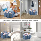 Collapsible Laundry Baskets, Pop Up Laundry Baskets with Reinforced Handles, Lightweight Foldable Laundry Basket for LaundryRoom, Bathroom or Travel (Blue)