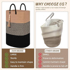 Woven Laundry Basket for Clothes, 100 L Large Rectangle Laundry Hampers, Nursery Storage Basket for Toys, Tall Dirty Clothes Hamper for Bedroom Aesthetic, Bathroom, Laundry Room