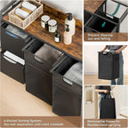 Laundry Sorter with 4 Sections, Laundry Hamper with Wheels, Laundry Basket with Small Side Pockets and Pull-Out Removable Liners,for Laundry Room Bedroom Bathroom (150L)