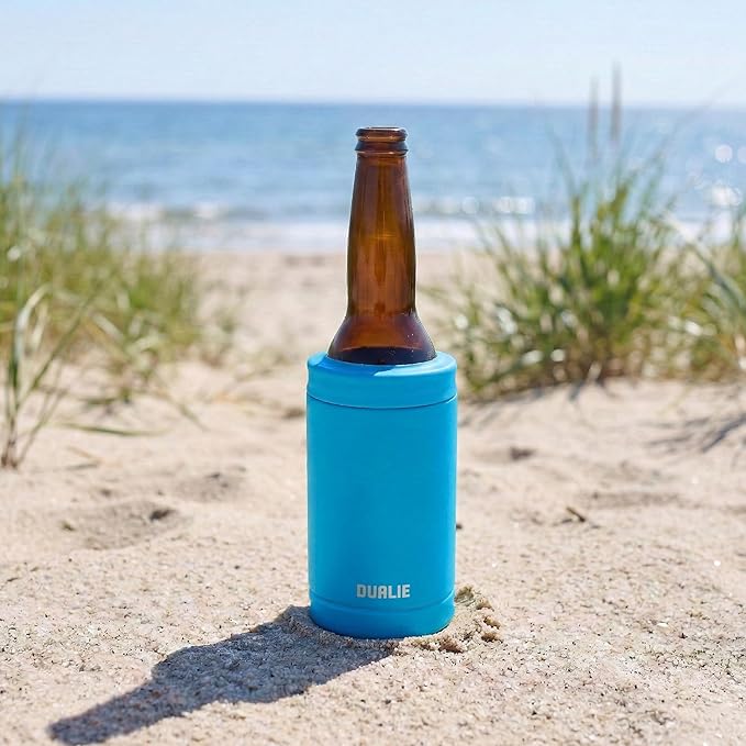 DUALIE 3 in 1 Insulated Can Cooler - 15+ Colors - Universal Size for 12 oz Cans, Slim Cans, and Bottles