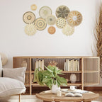 Tatuo 11 Pcs Boho Wall Basket Decor Decorative Bulrush Woven Basket Wall Decor Art Round Farmhouse Hanging Baskets for Kitchen Rustic Home Summer Decorations, Multi Sizes(Vivid)