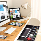 MOUNT-IT! Large Under Desk Pencil Drawer | 21.25” W, Ball Bearing Slide-Out Organizer for Office Supplies, Paper & Pencils | Fits Desks Over 1” Thick, Adjustable Extension 16.25”–28”