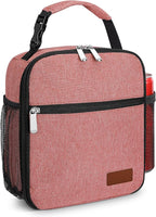 Small Lunch Box Insulated Lunch Bag for Men Women Kids, Reusable Lunch Bags Portable Small Lunch boxes Cooler Bag for School/Work/Picnic, Red 12-Can(6.5L)