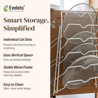 Evelots 6 Pot Lid Organizer for Cabinet or Pantry Wall - Cupboard Door Pots and Pans Organizer - Glass or Metal Pan Covers Cabinet Organizer - Rack Hanger Dividers - Set of 2