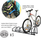 XINYI Bike Rack Floor, Bike Stand Garage, Indoor/Outdoor Bike Rack Garage,22-28" Wheel Stand, Max. Tire Width 2.1", Front/back Bike Stand For Mountain, Road and Kids Bikes for 5 Bikes