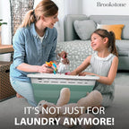 BROOKSTONE 11 GALLON XL 24" Collapsible Laundry Basket & Clothes Hamper, Comfort Non-Slip Handles, Modern Laundry Hamper with Space Saving Design, Portable Pop-Up Hamper, BPA FREE, Mint, 1 Pack