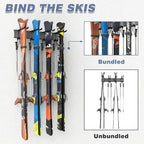 WALMANN Garage Storage Organization System Ski Wall Rack Up to 10 Pairs of Skis Mount Hanger Home Shed and Garage Snowboard Wall Rack Holds Up to 300 lbs