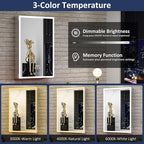 20"×30" Bathroom Mirror Cabinet, Recessed Lighted Medicine Cabinet with Mirror, Dimmable 3 Color Lights, Clock & Room Temp Display, Defogger, LED Bathroom Cabinet with Storage, Left Hinge