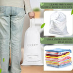 200 Pack Hotel Laundry Bags Bulk 1.38 Mil 14" x 24" Laundry Plastic with Drawstring Closure Writing Strips Patient Personal Belongings Dirty Clothes Bag for Factory Travel Hospital