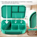 Lunch Box Kids,Bento Box Adult,Leakproof Lunch Containers for Adults/Kids/Toddler,1200ML-4 Compartments bento Lunch box with Utensil,Microwave & Dishwasher & Freezer Safe (Green)