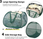 Collapsible Laundry Basket, 90L Foldable Pop-up Laundry Hamper with Handles, Square Mesh Dirty Clothes Hamper for Laundry, Bathroom, Kids Room, Dorm,Travel or Camping (Green)