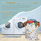 Beautiful Floral Laundry Basket Foldable With Handles Tote Bag Oxford Cloth Colorful Flowers Laundry Hamper Clothes Storage Bucket Toy Organizer 18.9" x 16.5" For Bathroom/Laundry/Bedroom