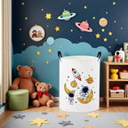 Baby Laundry Basket Baby Nursery Hamper Kids Laundry Basket Toy Storage Bin for Boys Room Decor Gift Baskets for Bedroom Bathroom(Astronaut)