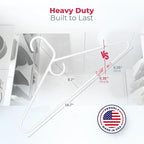 Neaties Heavy Duty Clothes Hangers 100+ Pack (216 Count) – Made in the USA – 8lb Capacity Plastic Hangers for Adult Clothing – Durable for Pants, Coats, Jackets, or Jeans – White & Gray