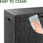 Outdoor Storage Box, Resin Deck Boxes Indoor and outdoor, Waterproof Storage Box Lockable Lid (Black,35 Gallon)