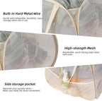 Collapsible Laundry Basket 90L, Foldable Mesh Pop-up Laundry Hamper with Handles, Dirty Clothes Hamper for Laundry with Side Storage Pocket(Beige, 2PCS)