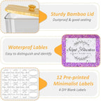 efluky 3 Pack Laundry Pods Container & Dryer Sheet Holder Set, Clear Laundry Room Organization Containers with Bamboo Lids and Labels, Detergent Pods Storage for Scent Booster, Powder