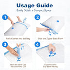 HOUSE DAY 10 Large Vacuum Storage Bags with Pump,Space Saving Vacuum Seal Bags For Clothing Travel, Vacuum Storage Bags For Clothes, Comforters, Blankets, Pillows, Moving, Reusable & Durable,Hand Pump
