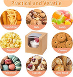 BOOMIBOO 75 Pack Individual Cupcake Containers, Cupcake Boxes with Window, Food Grade Cupcake Holders with Inserts, Stackable Deep Cupcake Carrier (Brown)