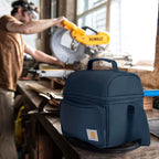 Carhartt Insulated 12 Can Two Compartment Lunch Cooler, Durable Fully-Insulated Lunch Box, Navy