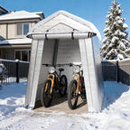 6 x 6 FT Carport, Portable Shed w/220G Heavy Duty Waterproof PE Tarp, Roll-up Zipper Door & Vent, Weather-Resistant Storage Shed for Motorcycle, Bike and Tools, Gray