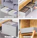 CYhom Under Bed Storage Bins Frame Storage Box Oxford Fabric Sturdy Underbed Container Foldable Stackable Large Capacity Clothes Organizer