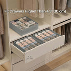 Gray 24 Grid 3 Pack Foldable Underwear Sock Storage Organizer, Non-Woven Fabric Closet Drawer Divider Bins for Socks, Ties, Baby Clothes, Dresser & Wardrobe Organization Boxes (Grey 3 Pack)