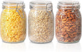 ComSaf 34oz Ribbed Glass Jars with Airtight Latch Lids - Set of 3 Farmhouse Vintage Canisters for Coffee, Sourdough Starter, Dry Goods & Fermenting, Pantry Organization & Kitchen Decor