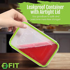 FIT Strong & Healthy Bento Lunch Box & Meal Prep Containers, Food & Snack Storage for Adults & Kids, Microwave, Freezer, & Dishwasher Safe, Reusable, Airtight Lid, Removable Compartments, 39oz, 4 Pack