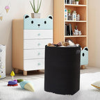 Large Laundry Hamper 16"x13"x22" - Tall Woven Laundry Basket, Cotton Rope Dirty Clothes Hamper, Baby Kids Nursery Wicker Laundry Basket, Bedroom Aesthetic, Soft Laundry Bin, Black Hamper, 75L