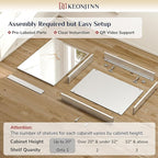 Keonjinn Medicine Cabinet 14 x 18 in, Bathroom Medicine Cabinets Mirror, Small-Sized, Lightweight, One Shelve Only, Surface Mount or Recessed, Tempered Glass, Assembly Required