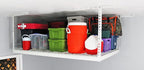 MonsterRax Overhead Garage Storage Racks 4x6, Ceiling Mounted Shelving, Adjustable Hanging Storage Organizer, Heavy Duty Steel, Holds 500 Pounds, Color: White, Adjusts 12"-21” off Ceiling
