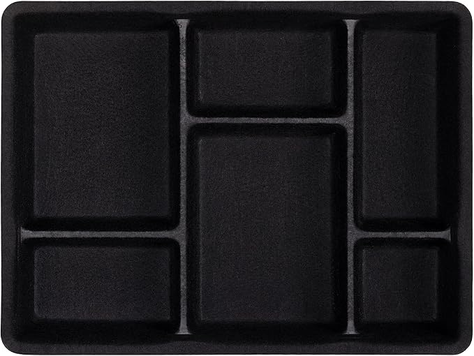 Navaris Felt Drawer Organizer Tray - Tidy Desk Drawers, Office Supplies, Jewelry, Cosmetics, Small Personal Items and Accessories - Black