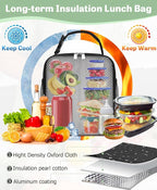 Small Lunch Box Insulated Lunch Bag for Men Women Kids, Reusable Lunch Bags Portable Small Lunch boxes Cooler Bag for School/Work/Picnic, Black 12-Can(6.5L)