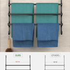 Over The Door Towel Rack, Over Door Towel Rack for Bathroom Door, Triple Towel Storage Holder with Hooks (Matte Black, 20.15" L)