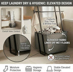 2-in-1 Leaning Blanket Ladder with Storage Basket, Matte Black Metal Towel Rack Stand, Drill-Free Space Saving Organizer for Bathroom & Bedroom Throws, 63"