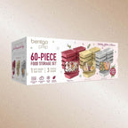 Bentgo Prep 60-Piece Holiday Food Storage Set - 1-Compartment Meal Prep Containers, 4-Cup Capacity, Reusable, Durable, PFAS & BPA-Free, Microwave/Freezer/Dishwasher Safe (Holiday Glitter Collection)