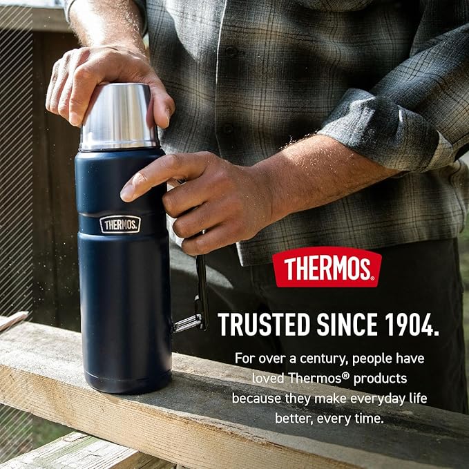 THERMOS Stainless King Vacuum-Insulated Beverage Bottle, 68 Ounce, Matte Steel