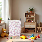 Baby Laundry Basket Baby Nursery Hamper Kids Laundry Basket Toy Storage Bin for Boys Room Decor Gift Baskets for Bedroom Bathroom(Purple Butterfly)