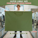 Canvas Laundry Bag 40"W x 35"H, Thick Canvas Laundry Bag with Handles & Drawstring, Extra Large Heavy Duty Washable Storage Sack (XXL,ArmyGreen)